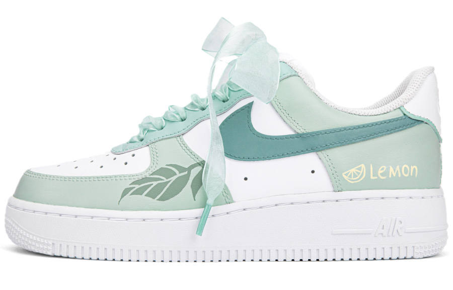 Nike Nike Air Force 1 Slip Resistant, Abrasion Resistant, Lightweight Low top Skateboard Shoes Women's White Green