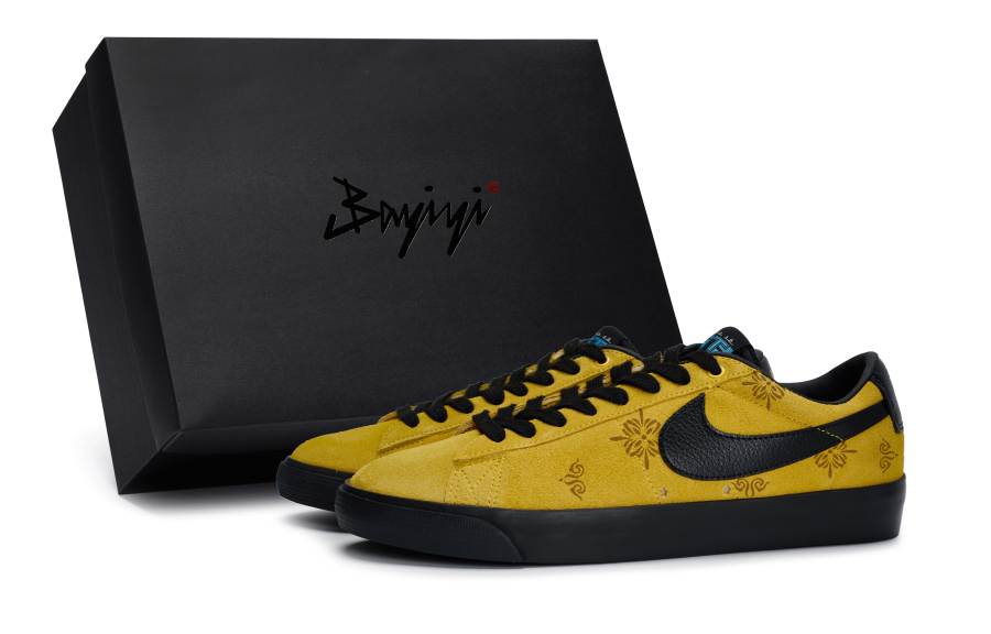 Nike Nike Blazer Low 811 Manufacturing, Yellow Base Checkered, Special Shoe Box Slip Resistant Abrasion Resistant