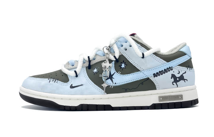 Nike Nike Dunk Abrasion Resistant Abrasion Resistant Low top Skateboard Shoes Unisex Blue