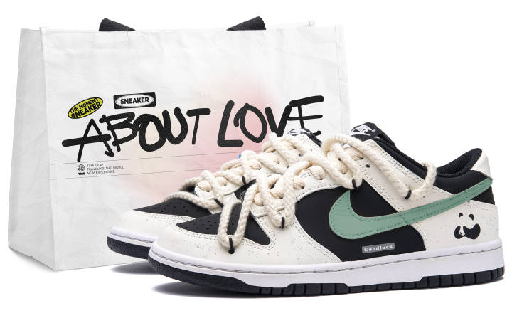 Nike Nike Dunk Panda Green Grape Low top Skateboard Shoes Unisex Black White