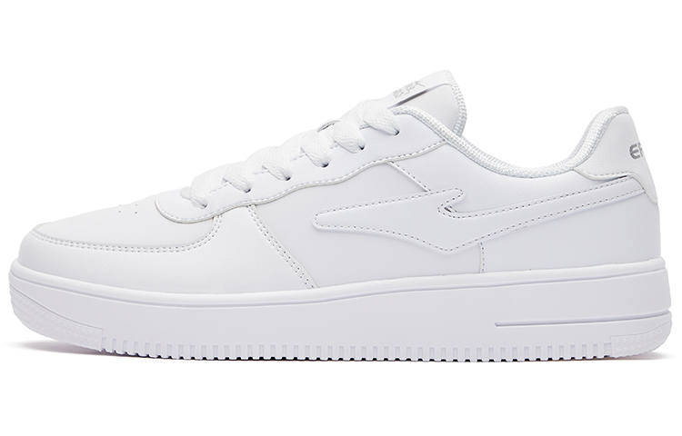 Erke Air Force 1 Textile, Synthetic Leather Abrasion Resistant Breathable Low top Skateboard Shoes Men's White Silver