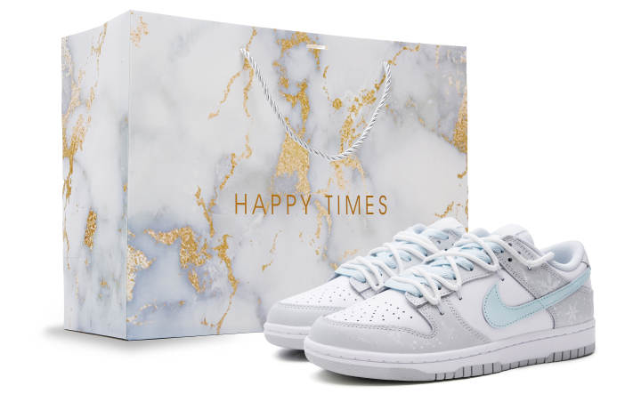 Nike Nike Dunk Slip Resistant Abrasion Resistant Low top Skateboard Shoes Women's Gray White Blue