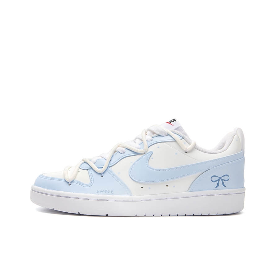 Nike Nike Court Borough Blue Lace Up, Amber Leather Slip Resistant Cushioning Abrasion Resistant
