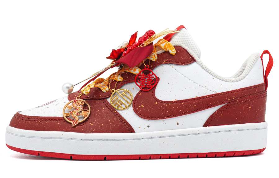 Nike Nike Court Borough Unwavering Until Death Cushioning Lightweight Low top Skateboard Shoes Women's White Red