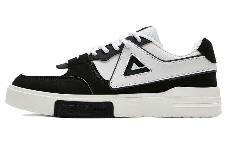 PEAK Lightweight Anti Slip Low top Skateboard Shoes Men's White Black