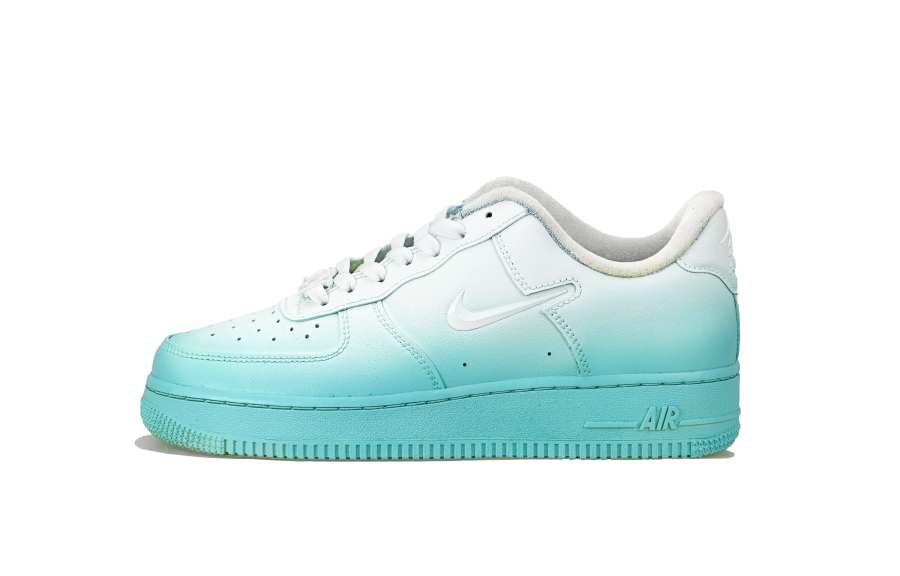 Nike Nike Air Force 1 Slip Resistant Abrasion Resistant Low top Skateboard Shoes Women's Cyan