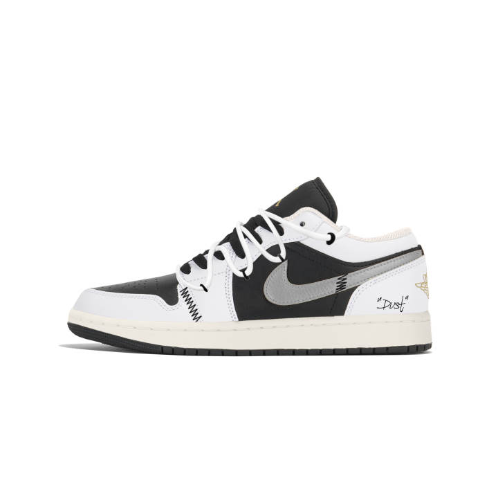 Jordan Jordan Air Jordan 1 Abrasion Resistant Low top Skateboard Shoes Unisex Black White