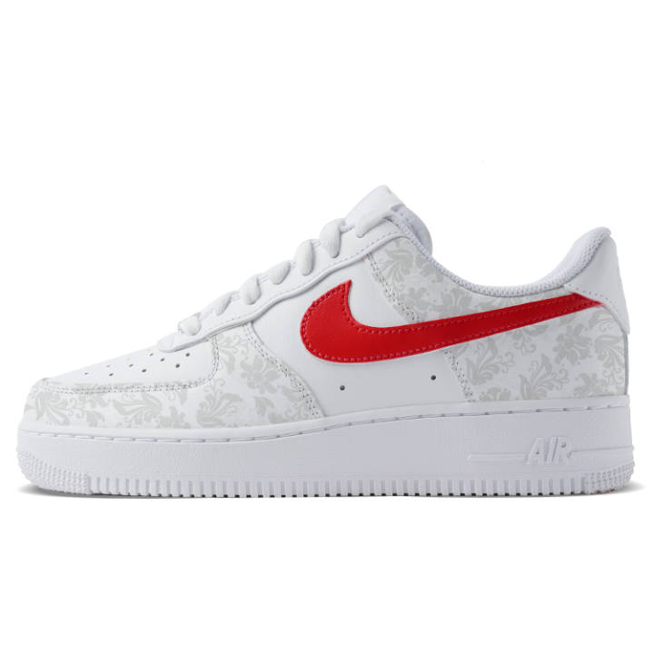 Nike Nike Air Force 1 Low top Skateboard Shoes Men's White Red