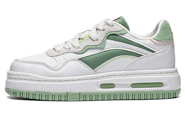 Li-Ning Li Ning Future C1 Textile, Cow Leather Slip Resistant Low top Skateboard Shoes Women's White Green