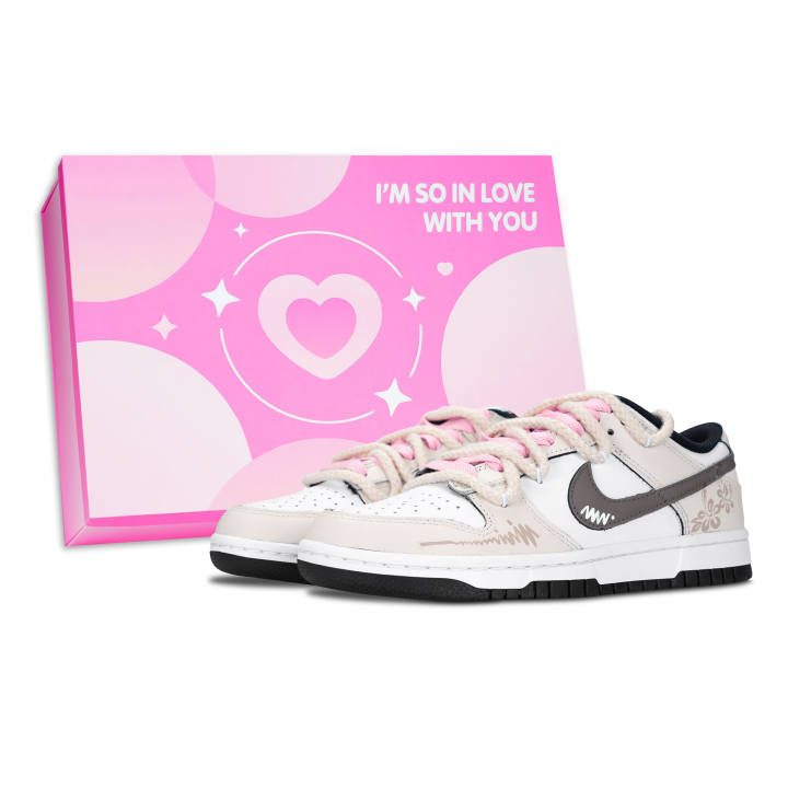 Nike Nike Dunk Black White Slip Resistant Abrasion Resistant Low top Skateboard Shoes Unisex Ecru