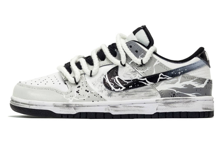 Nike Nike Dunk Six Eight, Thunder Low top Skateboard Shoes Unisex Black White
