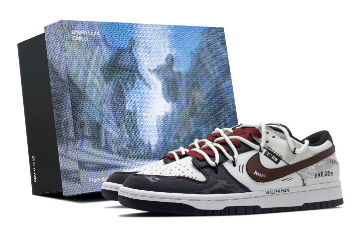 Nike Nike Dunk Leather Abrasion Resistant Abrasion Resistant Low top Skateboard Shoes Unisex Black White Red