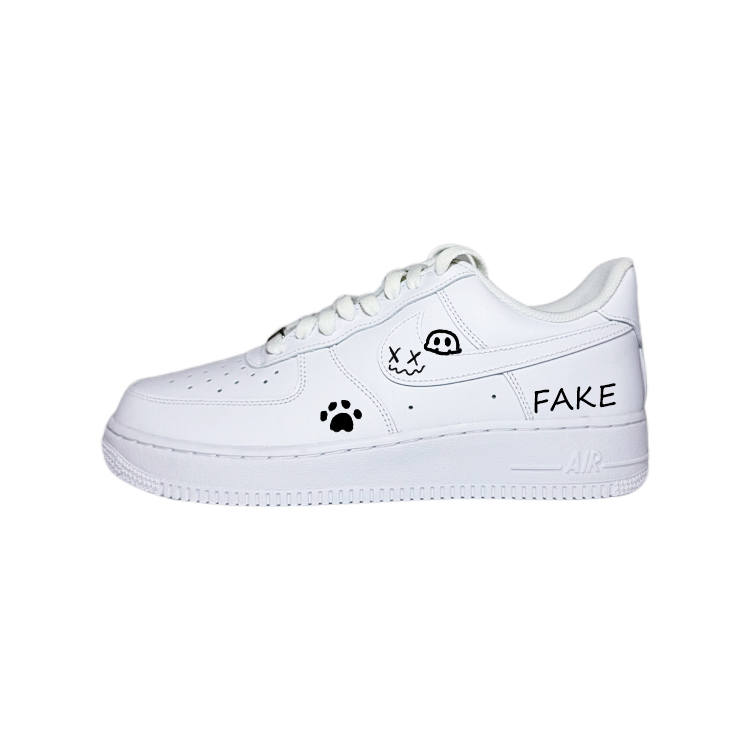 Nike Nike Air Force 1 07 FAKE Abrasion Resistant Abrasion Resistant Low top Skateboard Shoes Unisex Black White