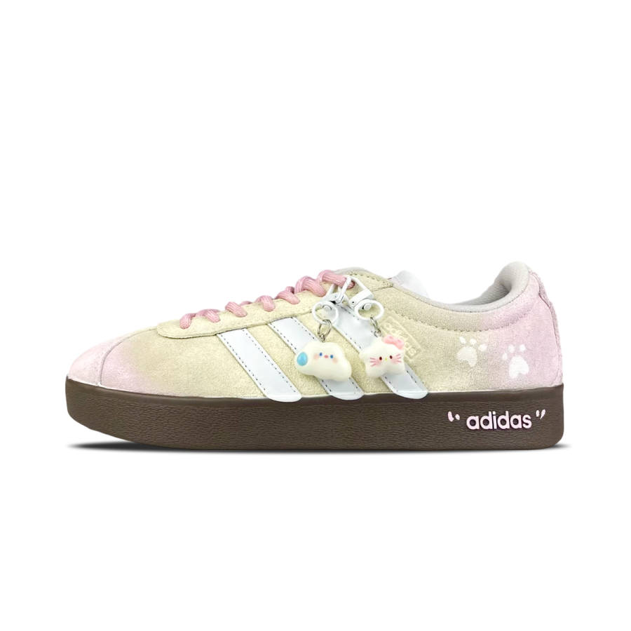 Adidas Adidas VL COURT 2.0 Cushioning, Wear Resistant Low top Skateboard Shoes Unisex Pink Yellow