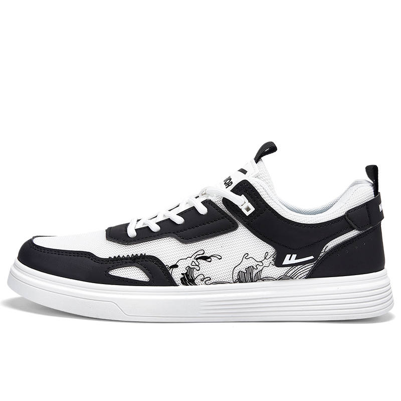 Warrior Mesh Lightweight And Breathable Low top Skateboard Shoes Men's Black White