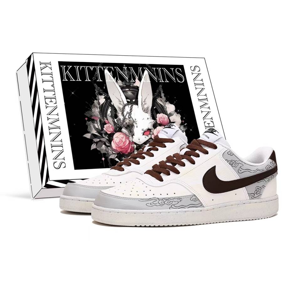 Nike Nike Court Vision 1 Abrasion Resistant Low top Skateboard Shoes Men's Gray Brown