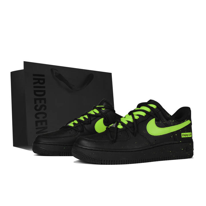 Nike Nike Air Force 1 Slip Resistant Cushioning Abrasion Resistant Low top Skateboard Shoes Unisex Black