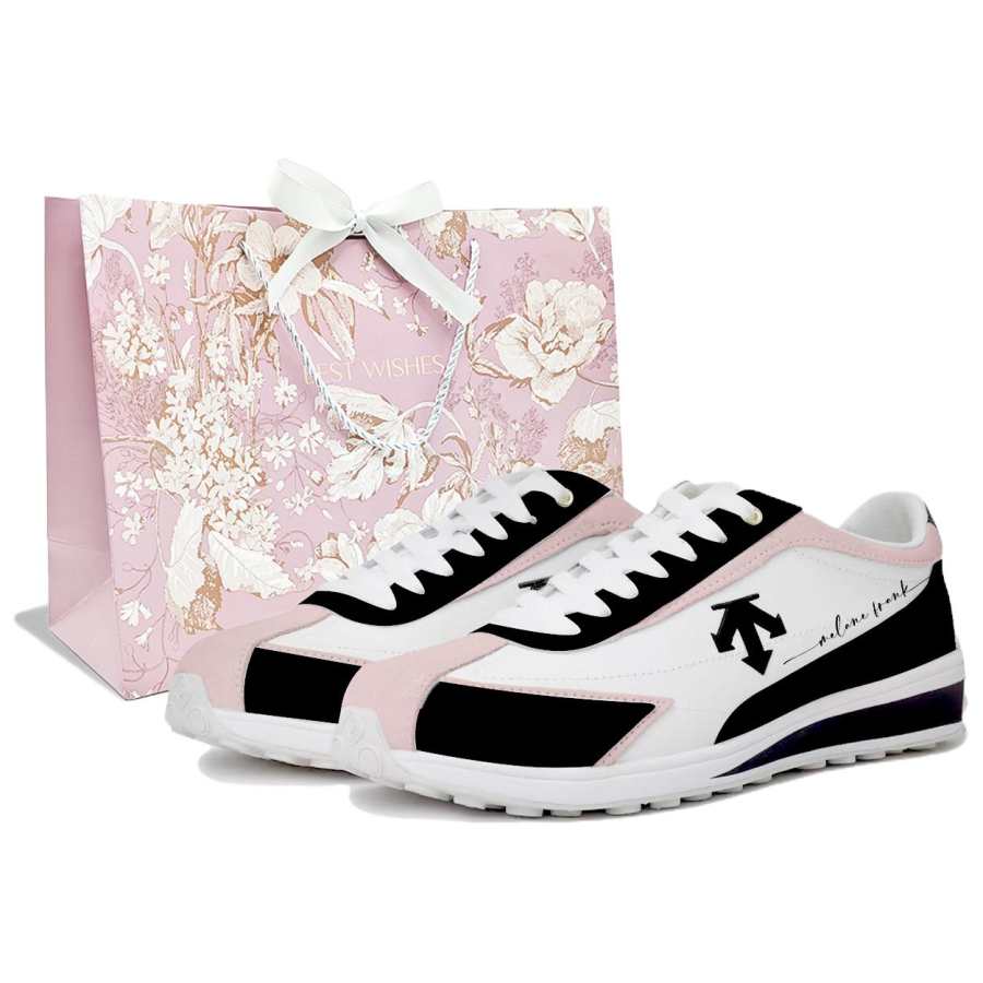 DESCENTE Cron Racer Cushioning Abrasion Resistant Low top Skateboard Shoes Unisex Pink