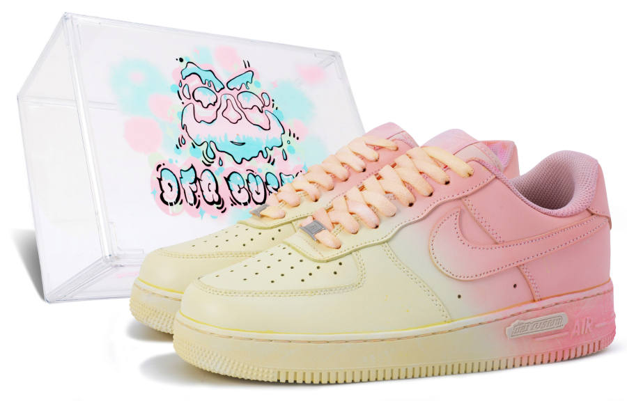 Nike Nike Air Force 1 Low top Skateboard Shoes Women's Pink Yellow