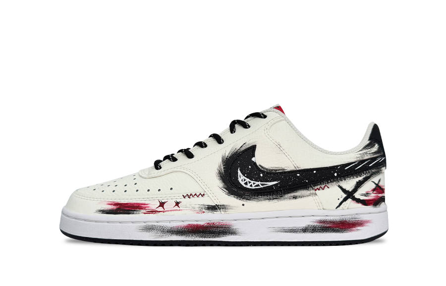 Nike Nike Court Vision 1 Abrasion Resistant Abrasion Resistant Low top Skateboard Shoes Unisex White Red