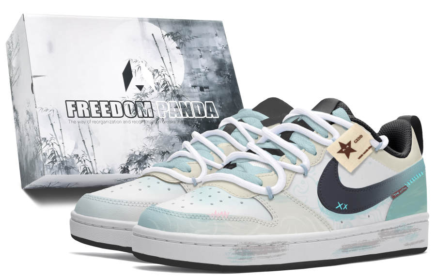 Nike Nike Court Borough Slip Resistant Cushioning Abrasion Resistant Low top Skateboard Shoes GS Blue White