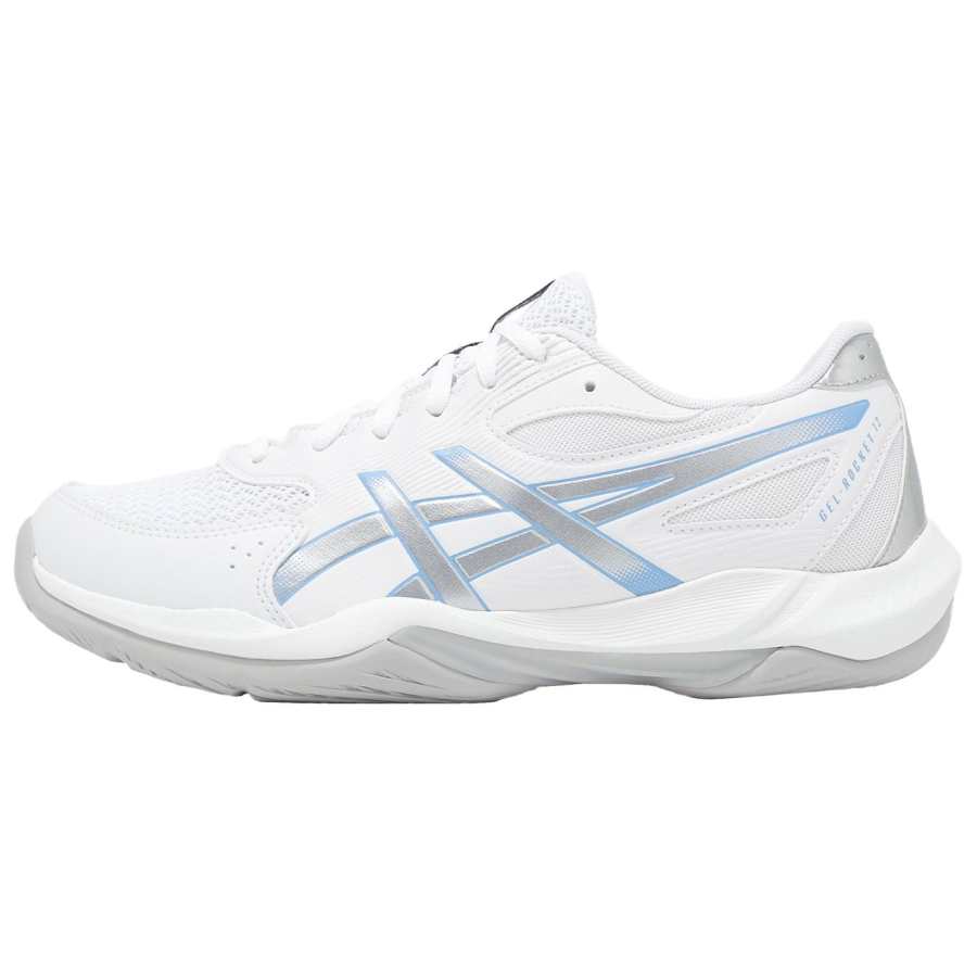 ASICS GEL ROCKET 12 Breathable Support Volleyball Shoes Unisex White Blue