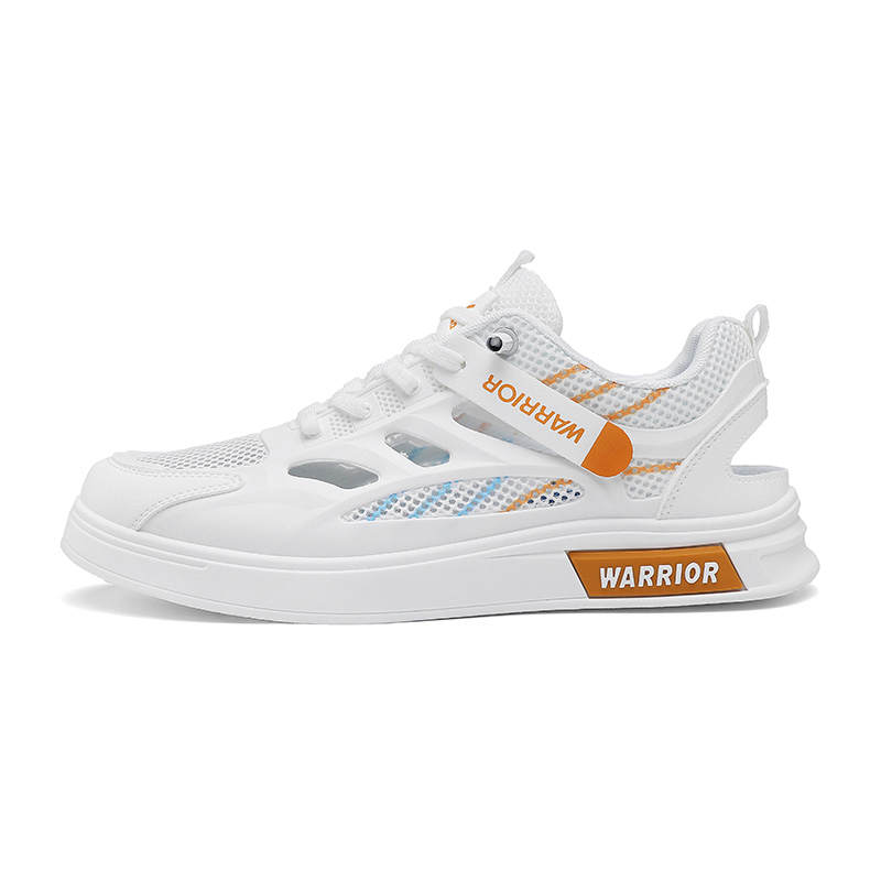 Warrior Abrasion Resistant Lightweight Wear resistant And Lightweight Low top Skateboard Shoes Men's White Orange