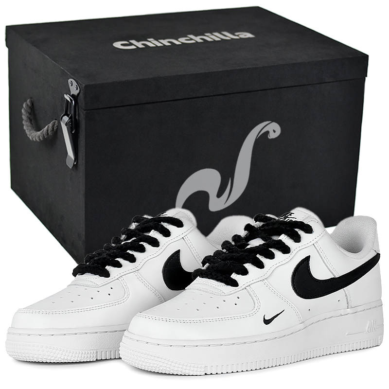 Nike Nike Air Force 1 Wear resistant And Lightweight Low top Skateboard Shoes Unisex Black White