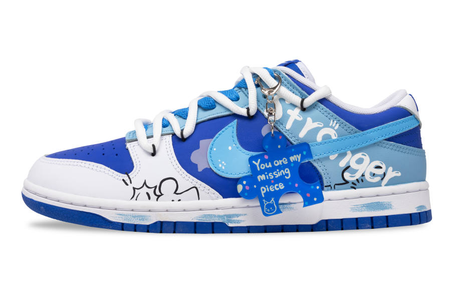Nike Nike Dunk Memory Fragment Slip Resistant, Abrasion Resistant, Lightweight Low top Skateboard Shoes Men's Blue