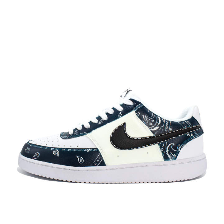 Nike Nike Court Vision Leather Cushioning Low top Skateboard Shoes Unisex Dark Blue