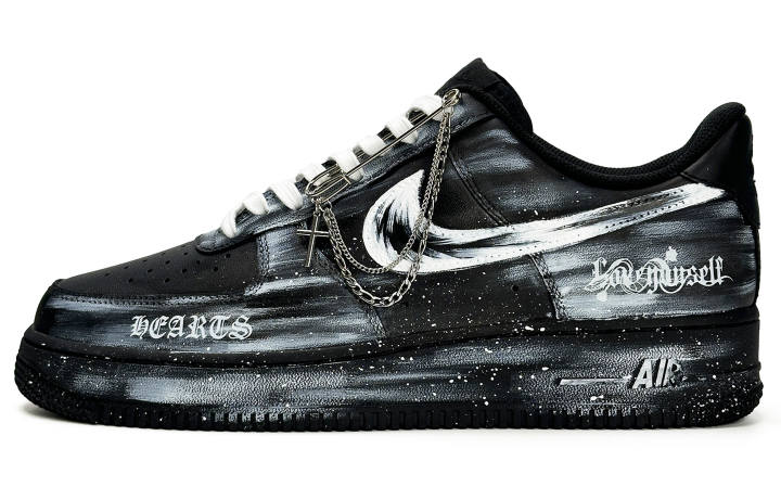 Nike Nike Air Force 1 Gothic Phantom Knight, Metal Style Slip Resistant Abrasion Resistant Low top Skateboard Shoes Unisex