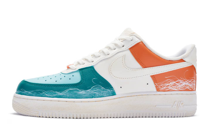 Nike Nike Air Force 1 Low 811 Manufacturing, Air Force 1 Low top Skateboard Shoes GS Blue White Orange