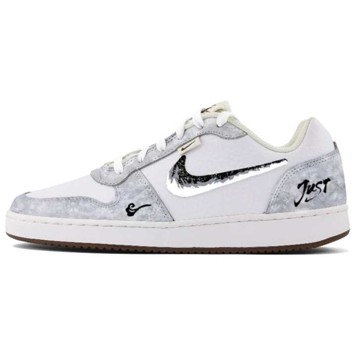 Nike Nike EBERNON Abrasion Resistant Abrasion Resistant Low top Skateboard Shoes Men's White Gray