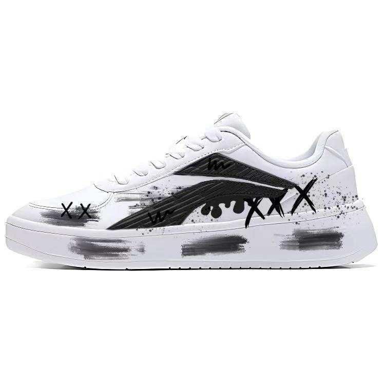Li-Ning Li Ning Synthetic Leather Slip Resistant, Abrasion Resistant, Lightweight Low top Skateboard Shoes Men's Black