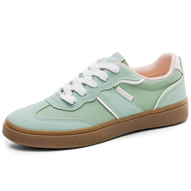 Warrior Synthetic Leather Slip Resistant Abrasion Resistant Low top Skateboard Shoes Women's Green
