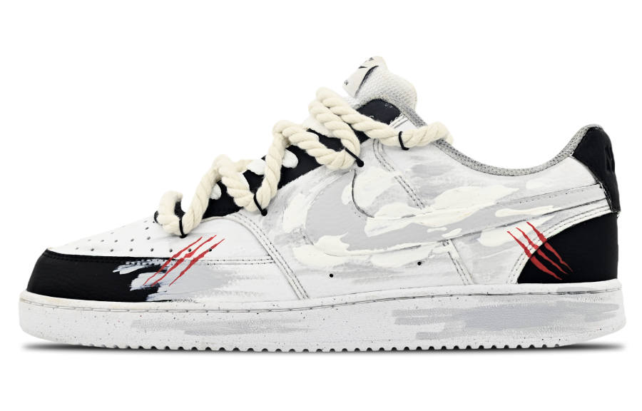 Nike Nike Court Vision 1 Abrasion Resistant Abrasion Resistant Low top Skateboard Shoes Unisex White Black Gray