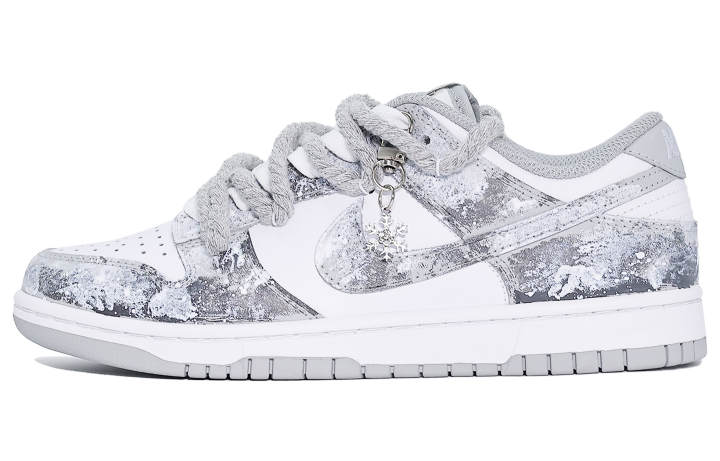 Nike Nike Dunk Abrasion Resistant Low top Skateboard Shoes Unisex Gray White Black