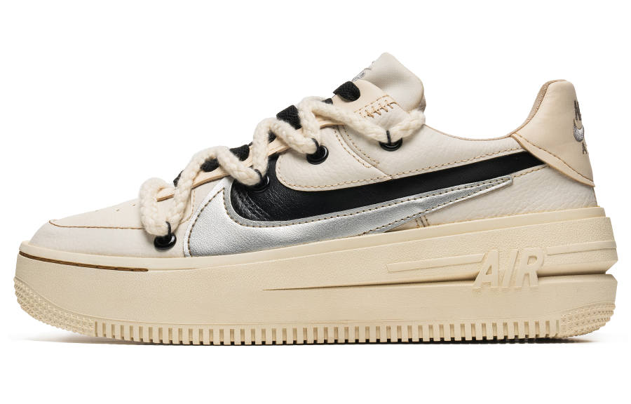 Nike Nike Air Force 1 Low Air Force 1, Wild Crane Manufacturing Low top Skateboard Shoes Women's Beige White Black