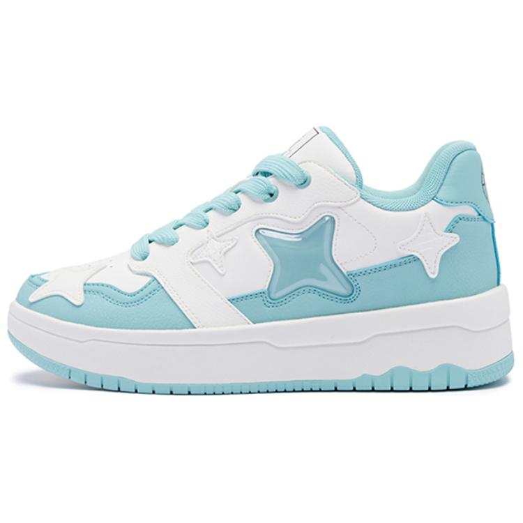 QIAODAN Slip Resistant Low top Skateboard Shoes Women's White Blue