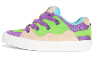 Ollieskate Vintage Low top Skateboard Shoes Unisex Green Purple Multicolor