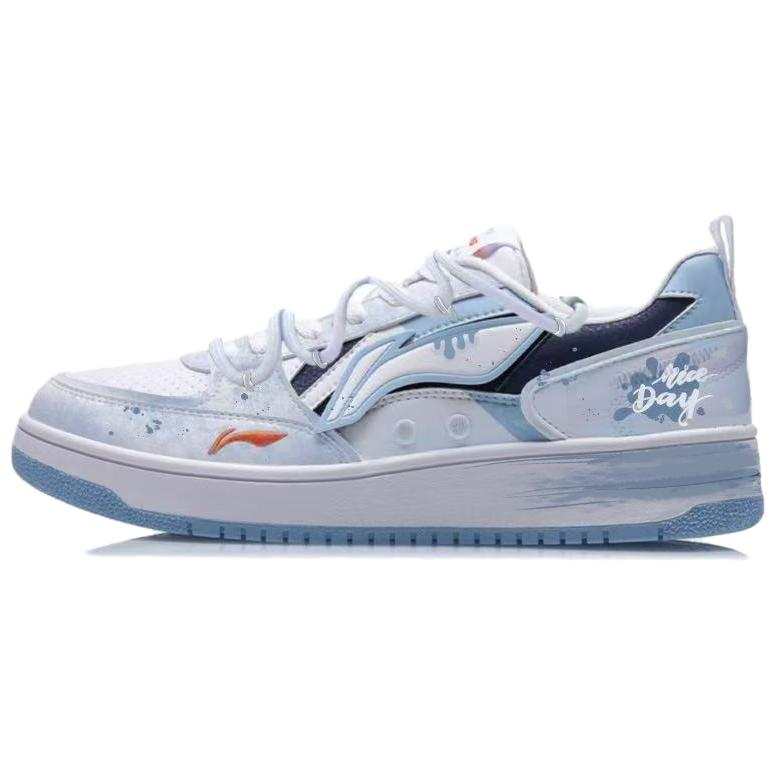 Li-Ning Li Ning Sea And Sichuan Slip Resistant, Abrasion Resistant, Lightweight Low top Skateboard Shoes Men's White Blue