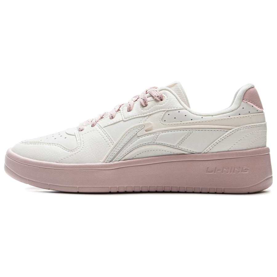 Li-Ning Li Ning Sycee Slip Resistant Cushioning Abrasion Resistant Low top Skateboard Shoes Women's White Pink