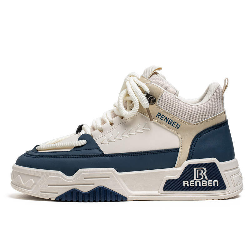 RENBEN Slip Resistant Abrasion Resistant High top Skateboard Shoes Men's