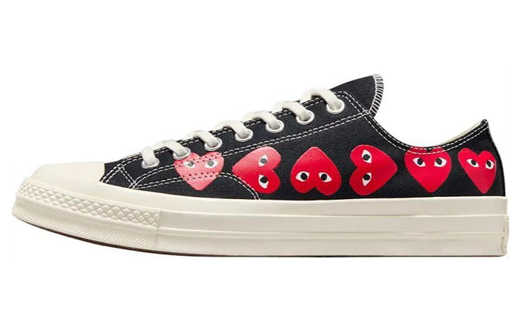 Converse x CDG Play Chuck 70 Lace Up Low top Skateboard Shoes Unisex Black White Red