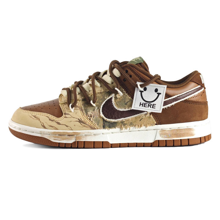Nike Nike Dunk Abrasion Resistant Abrasion Resistant Low top Skateboard Shoes Unisex Brown