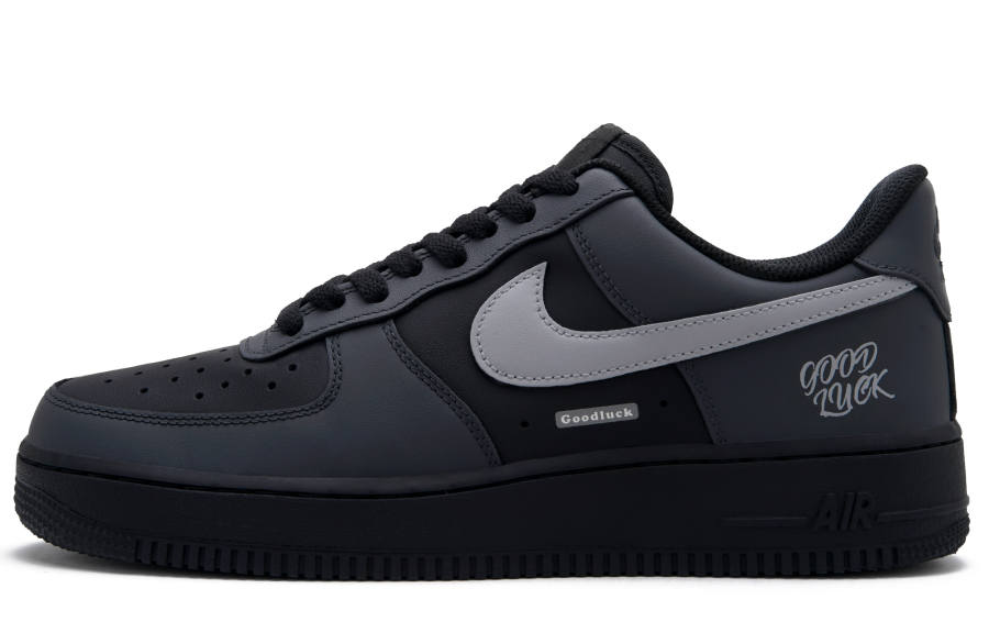Nike Nike Air Force 1 Gray Black Rhythm Low top Skateboard Shoes Unisex Black Gray