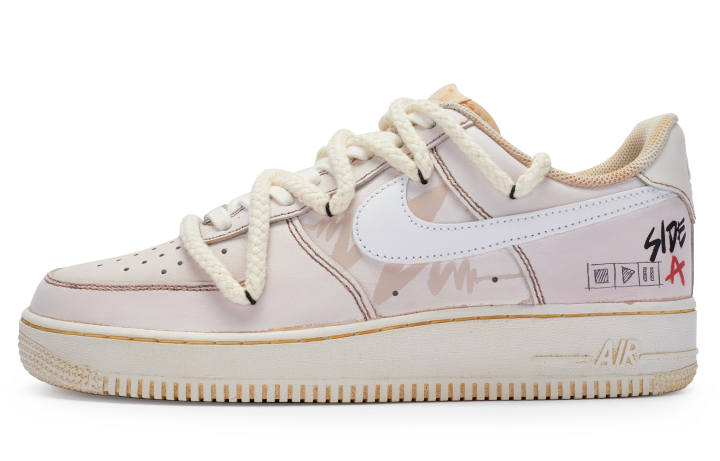 Nike Nike Air Force 1 07 Slip Resistant Slip Resistant Low top Skateboard Shoes Men's Leather Pink White