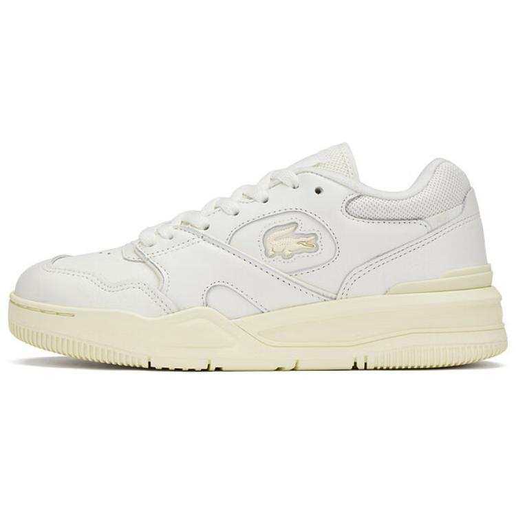 LACOSTE Low top Skateboard Shoes Women's White Yellow