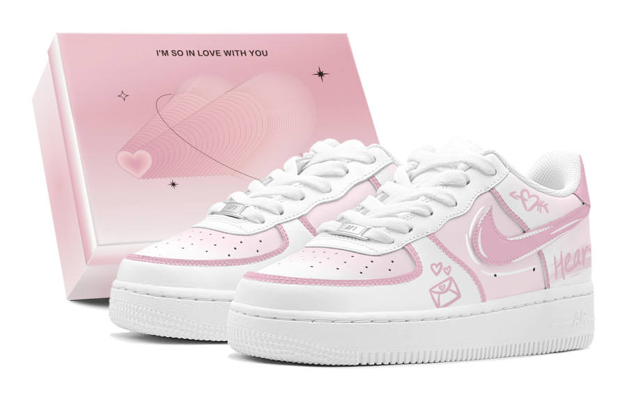 Nike Nike Air Force 1 Air Force 1, Couple's, Romantic Favor, Heartfelt Love, Soft Elegance Low top Skateboard Shoes Women's