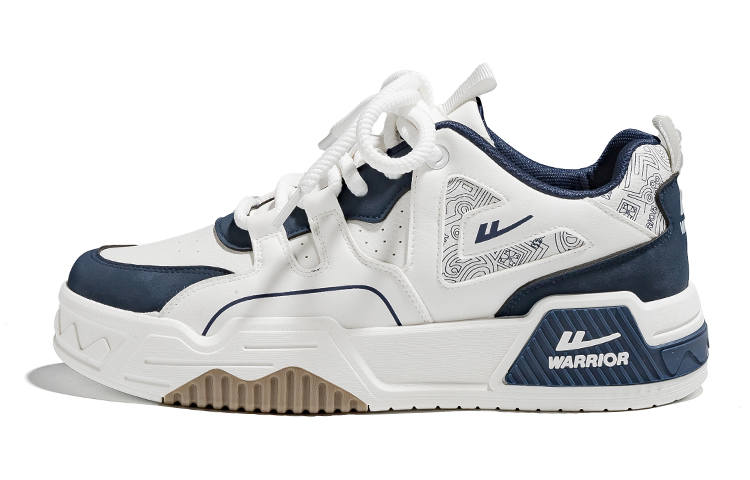 WARRIOR WARRIOR Low top Skateboard Shoes Men's White Dark Blue